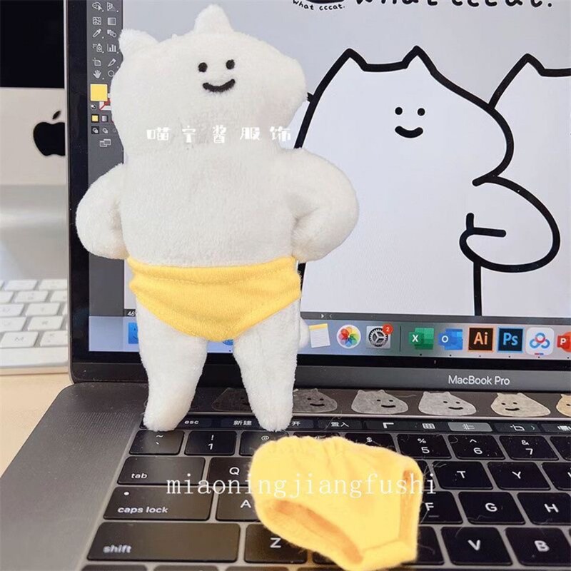 网红什么猫whatcccat可爱叉腰猫个性毛绒挂件公仔包配饰礼物迷你|undefined