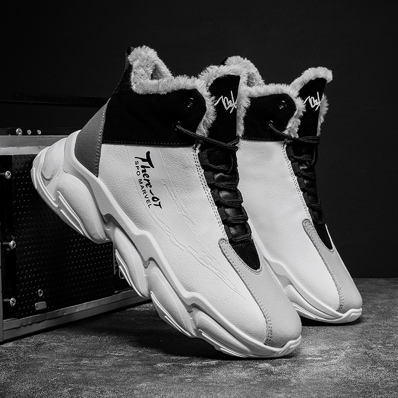 Northeast Algodon zapatos para hombres con botas de nieve cálidas, zapatos de invierno de moda, zapatos de algodón de alto nivel, un cabello