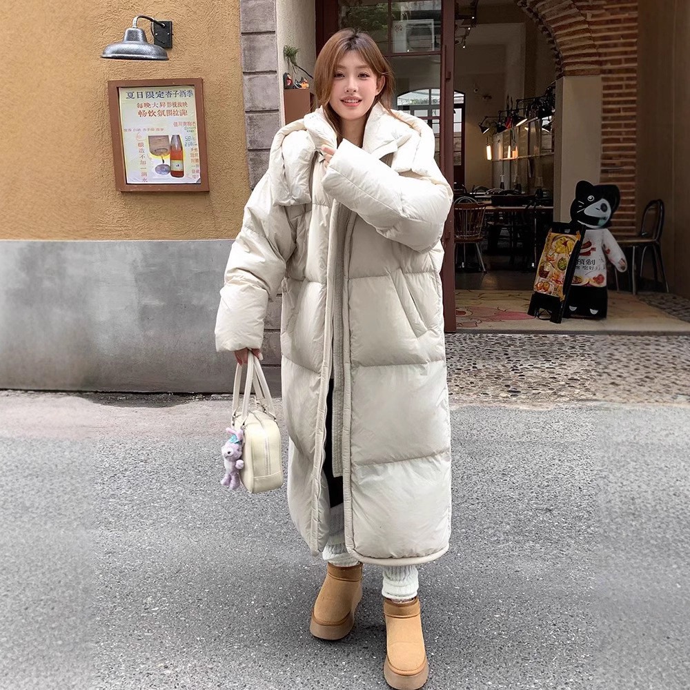 2025 nuevo ligero a prueba de viento caliente de cuello con capuzas chaqueta larga nueva ropa de algodón de invierno gruesa para mujeres