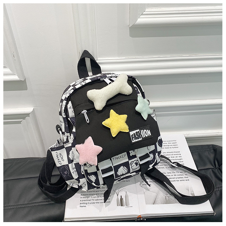 Waterproof 14 Inch Star Plaid Casual Daily School Backpack display picture 8