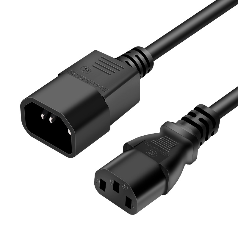 3C certificó C13-C14 cable de extensión macho-hembra cable de alimentación de pantalla a color cable de alimentación macho-hembra
