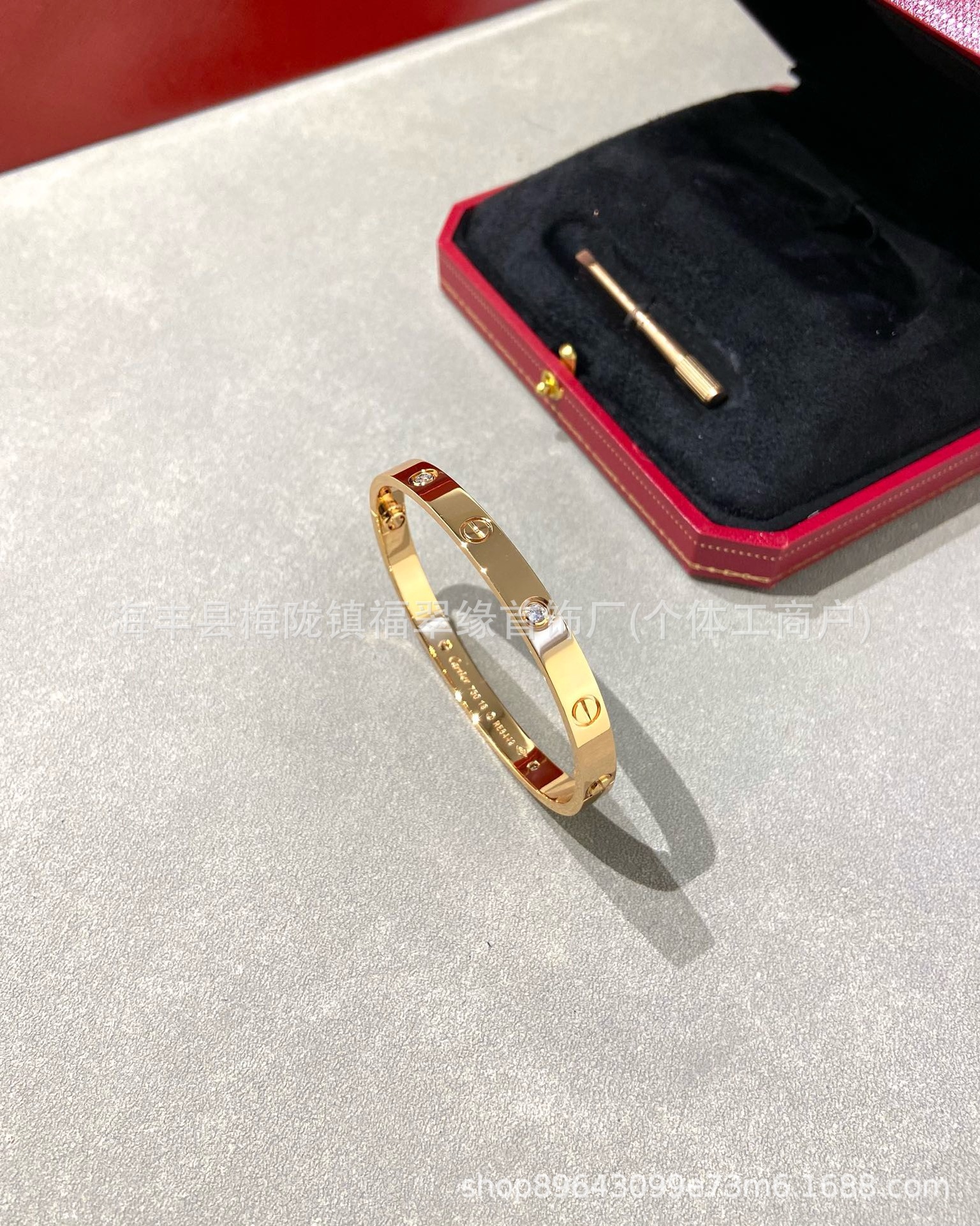 Rose gold four diamonds---wide version