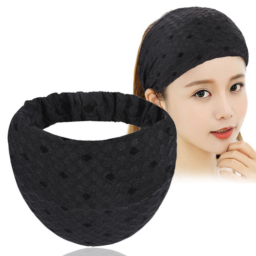Fashionable Lady Polka Dot Wide Brim White Hair Band Yoga Running Exercise Hair Band Elegant Women Elastic Headwear Accessory
