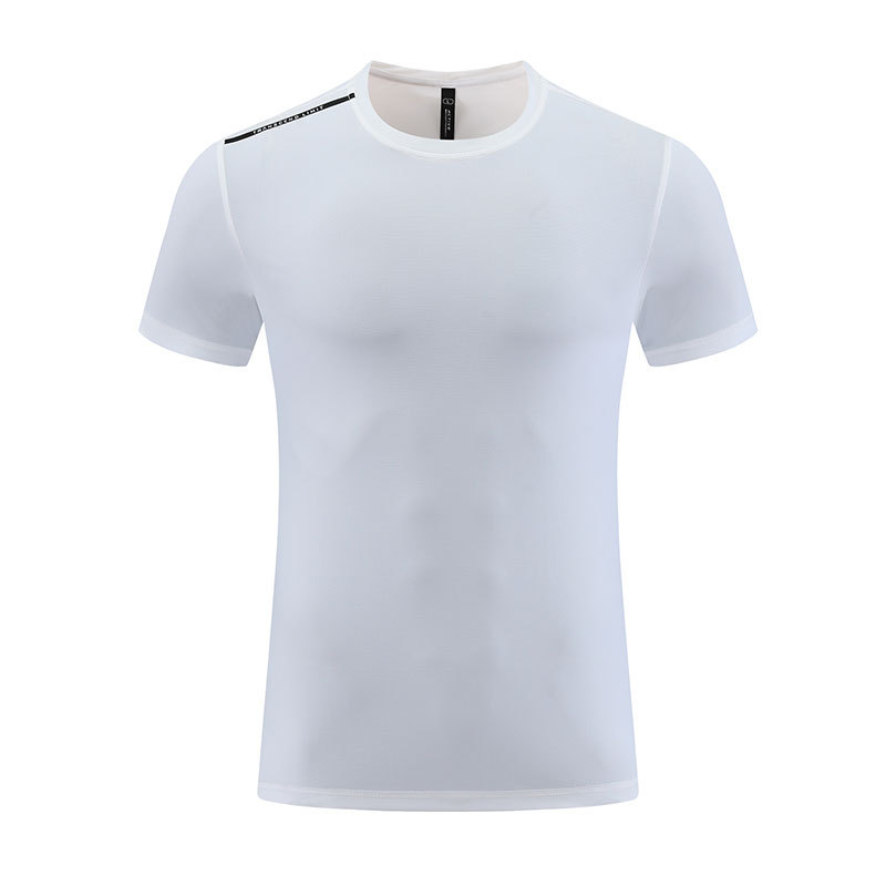 Camiseta impresa de secado rápido para hombres, fitness, cuello redondo suelto, ropa de entrenamiento de seda de hielo de verano, hombres de manga corta