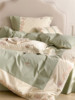 Fresh cotton demi-season elite set, keep warm bedspread, with embroidery, 4 piece set