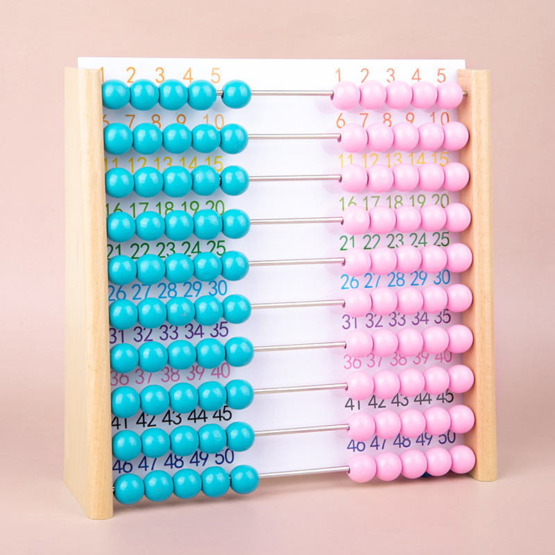 Dos colores Montessori matemáticas enseñanza número sentido contador jardín de infantes iluminación Abacus rack Escuela Primaria estudiante kit figura geométrica