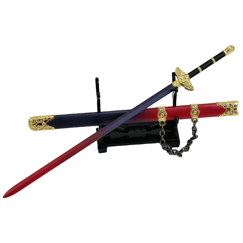 冷兵器武器模型新版岐王紫霄剑22CM全金属带鞘模型|undefined