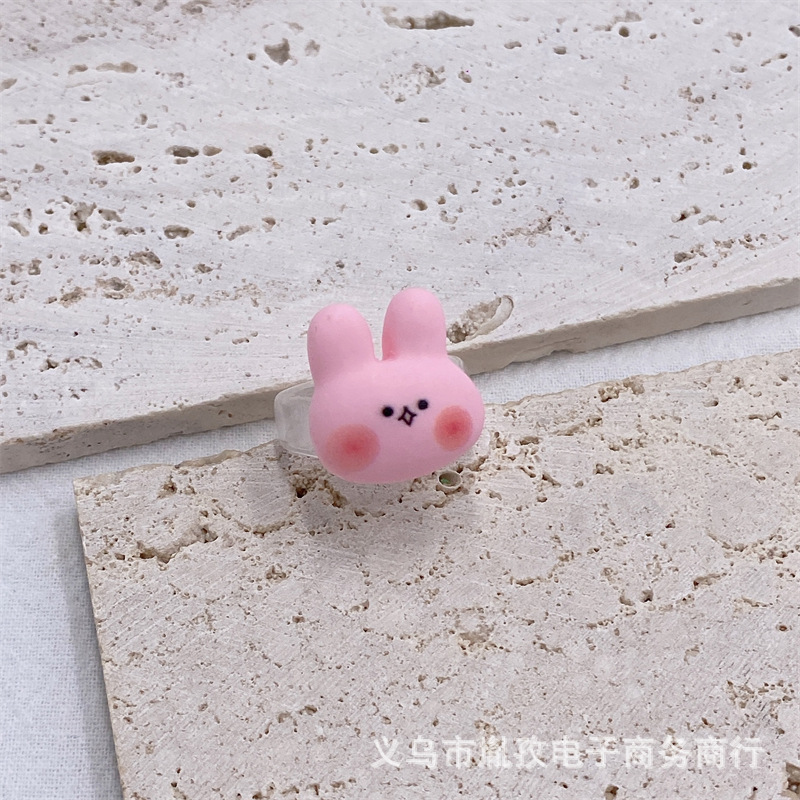 Nueva historieta animal Rana Tigre elefante pulpo resina anillo lindo estilo personalizado divertido anillo