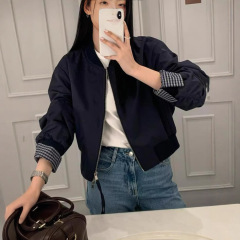 棒球服外套2025秋冬洋气时尚百搭拼接设计短外套女夹克上衣A7027