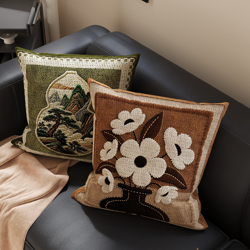 Sofá de estilo medieval almohada retro almohada doméstica cabezal de cama almohada de cama almohada de ventana con núcleo desmontable y lavable