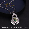 Retro blue pendant hip-hop style, necklace stainless steel, European style, punk style, wholesale