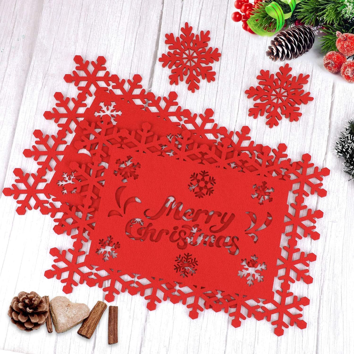 Christmas Placemat And Coaster Set For Dining Table Decor_voghion.com