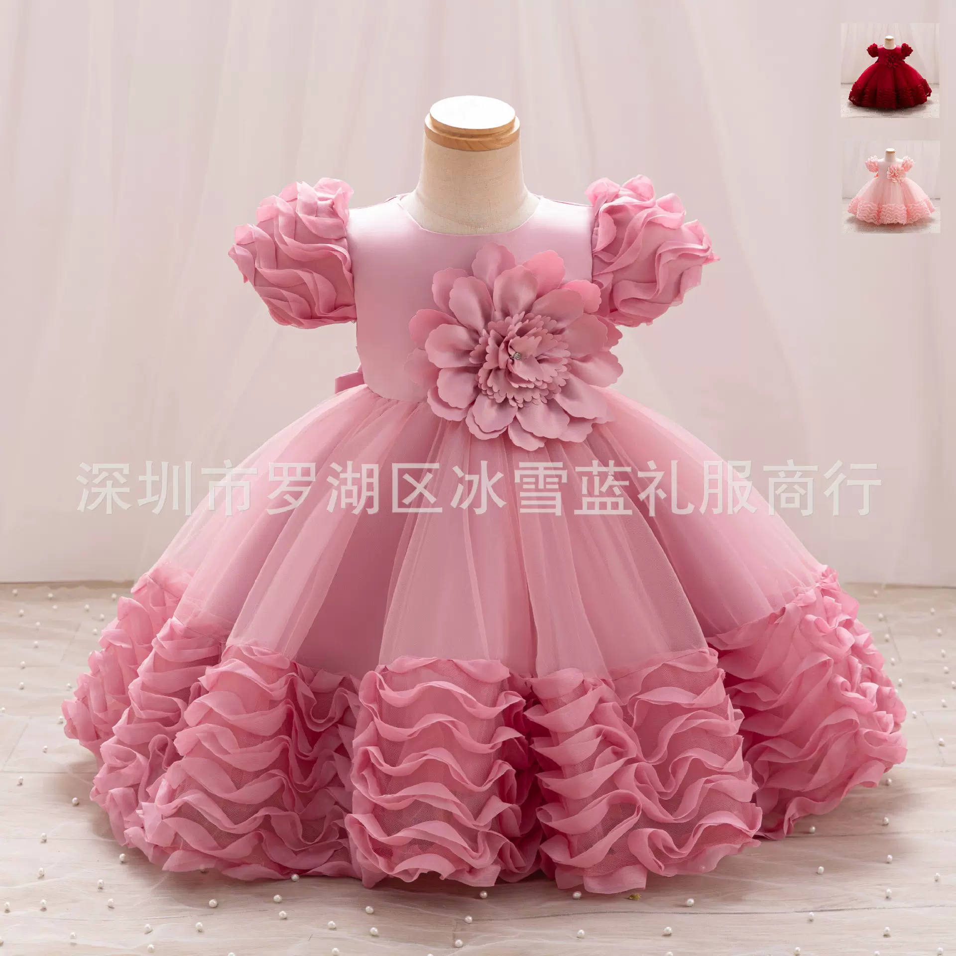 跨境儿童礼服公主裙洋气女童网纱蓬蓬裙钢琴演奏服女宝宝连衣裙夏