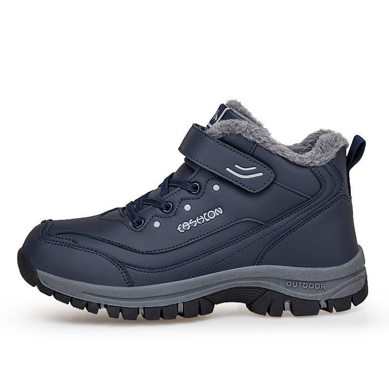 Jintai invierno calentamiento de algodón, zapatos antideslizantes, anti-desgaste, zapatos de mediana edad, botas de nieve gruesas