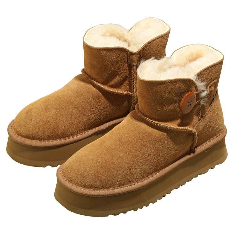 Winter non-slip low boots platform, shoes, genuine leather
