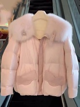 秋冬新款韩版气质甜美温柔可爱粉色毛领小众设计感棉服