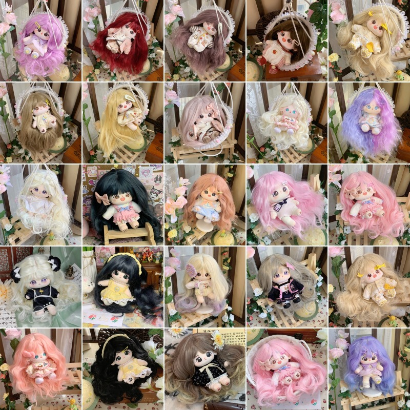 20cm cotton doll wig plush doll doll hair high temperature silky soft silk long hair hood multiple multi-color