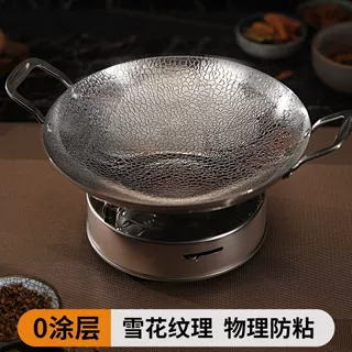 不锈钢锅仔干锅锅具专用锅一套酒店酒精炉干锅家用户外便携加厚