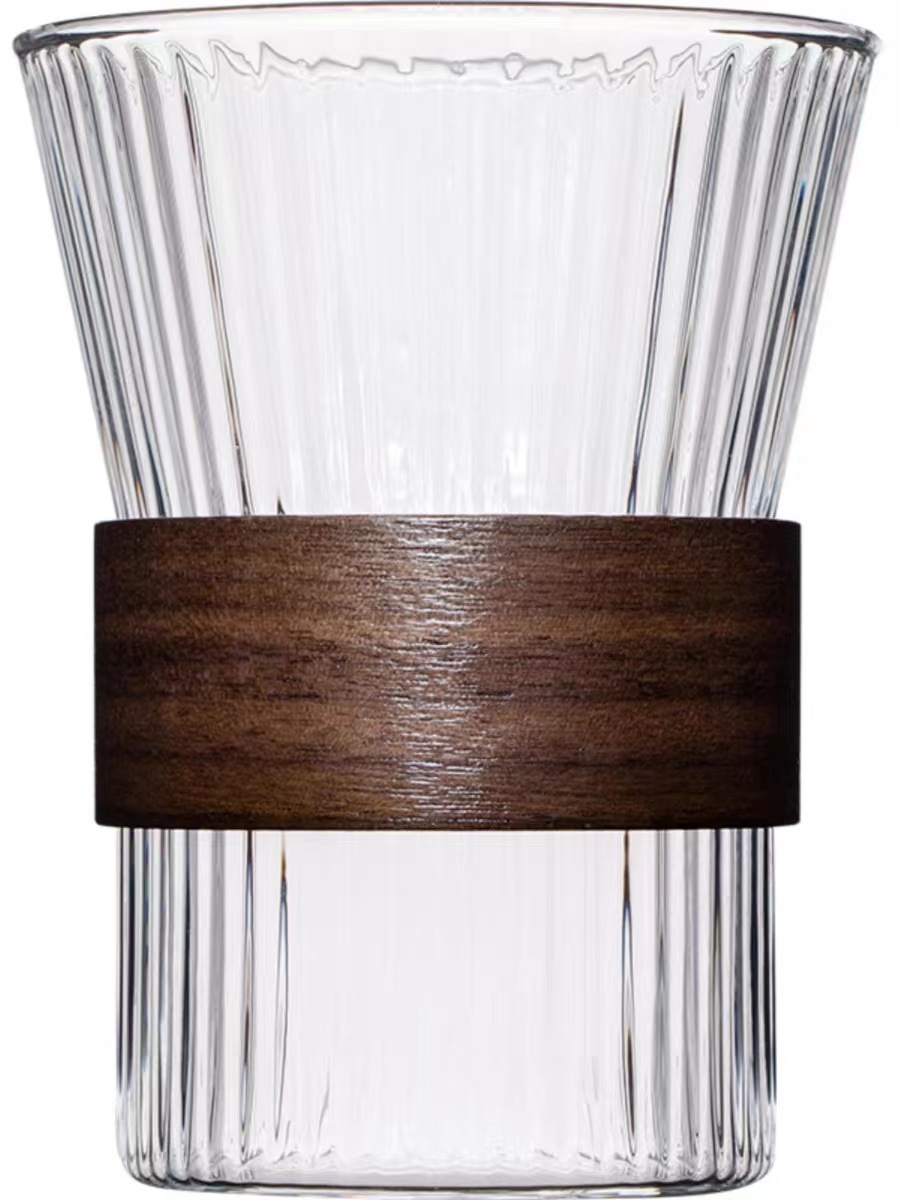 Juego de jarra de agua fría de vidrio transparente con diseño vertical, borosilicato resistente al calor, gran capacidad, para jugos y bebidas