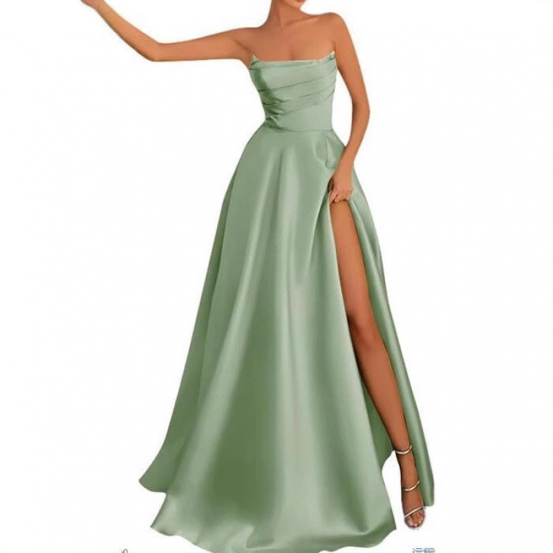 2025 Amazon New Foreign Trade Cross-border Tube-length Sexy Evening Dress Split Slim Banquet Evening Dress dress