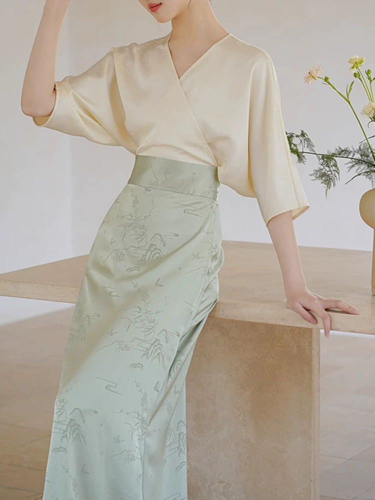 Летнее платье, Hanfu, длинная юбка, китайский стиль