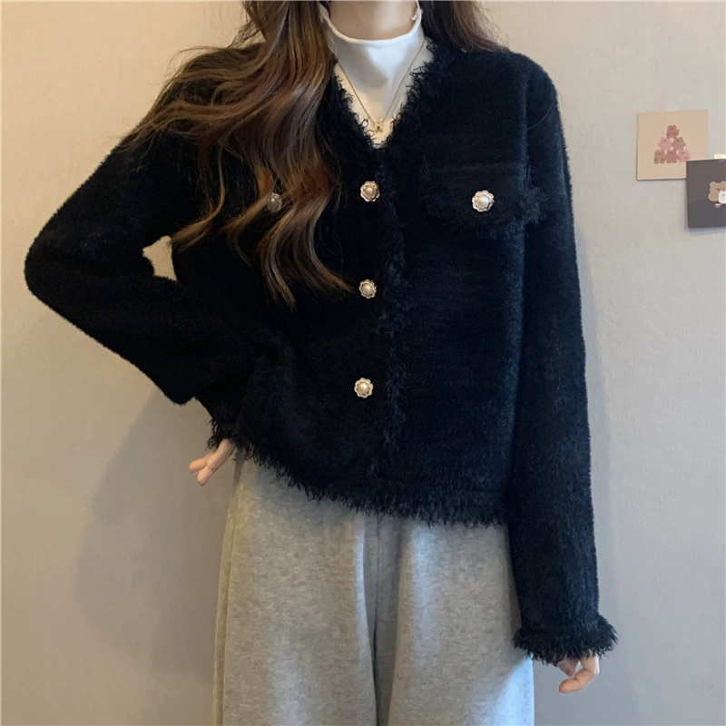 Демисезонный бархатный жакет‑кардиган (Chanel‑style), женский, one‑size, 2024, элегантная отделка