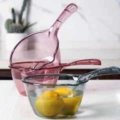 Home Kitchen Drop-proof Water Spoon Deepened and Thickened Long Handle Plastic Large Size Creative Transparent Scoop Water Spoon Shampoo Spoon 