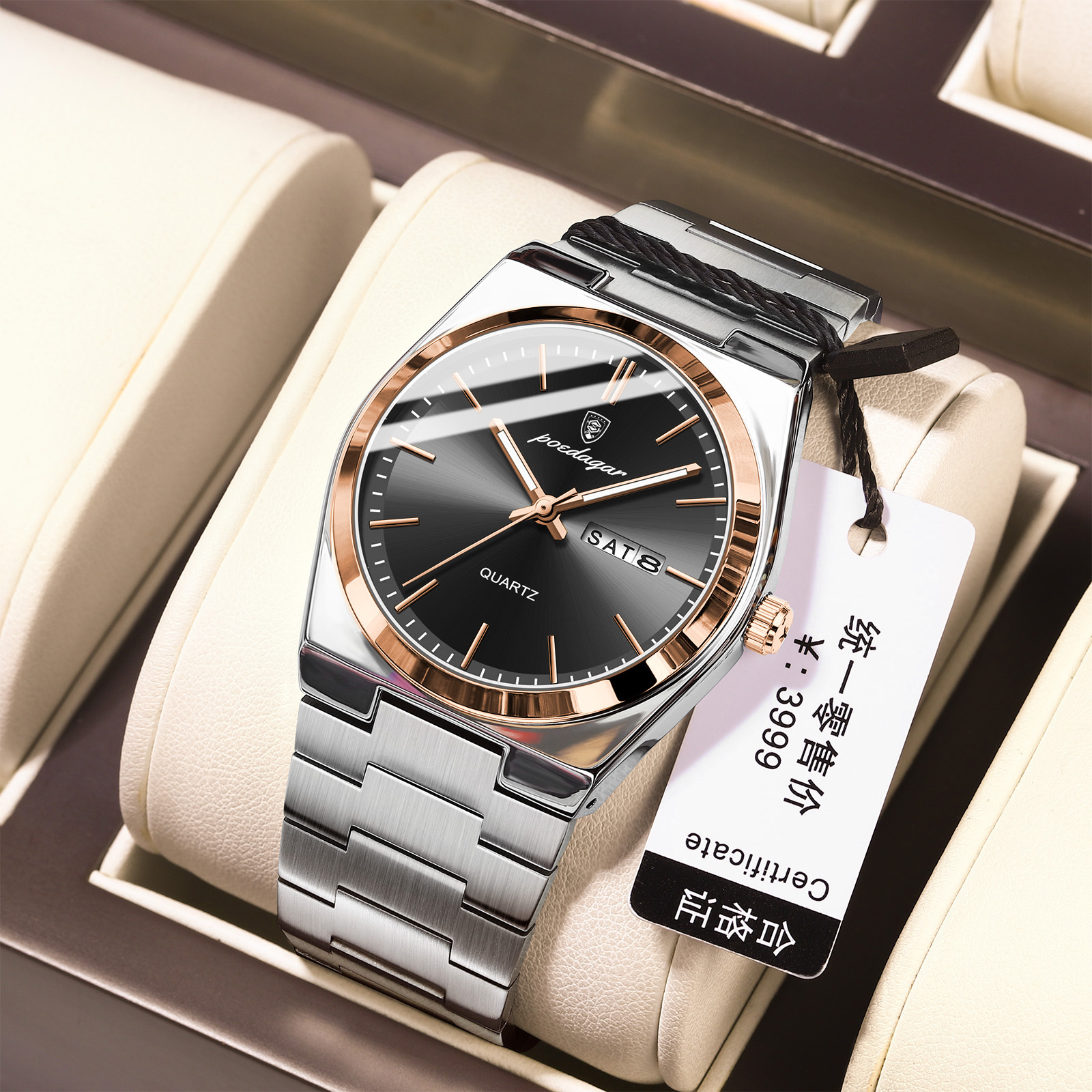 Swiss brand new ultra-thin men's watch waterproof luminous quartz watch live broadcast foreign trade popular one-piece delivery