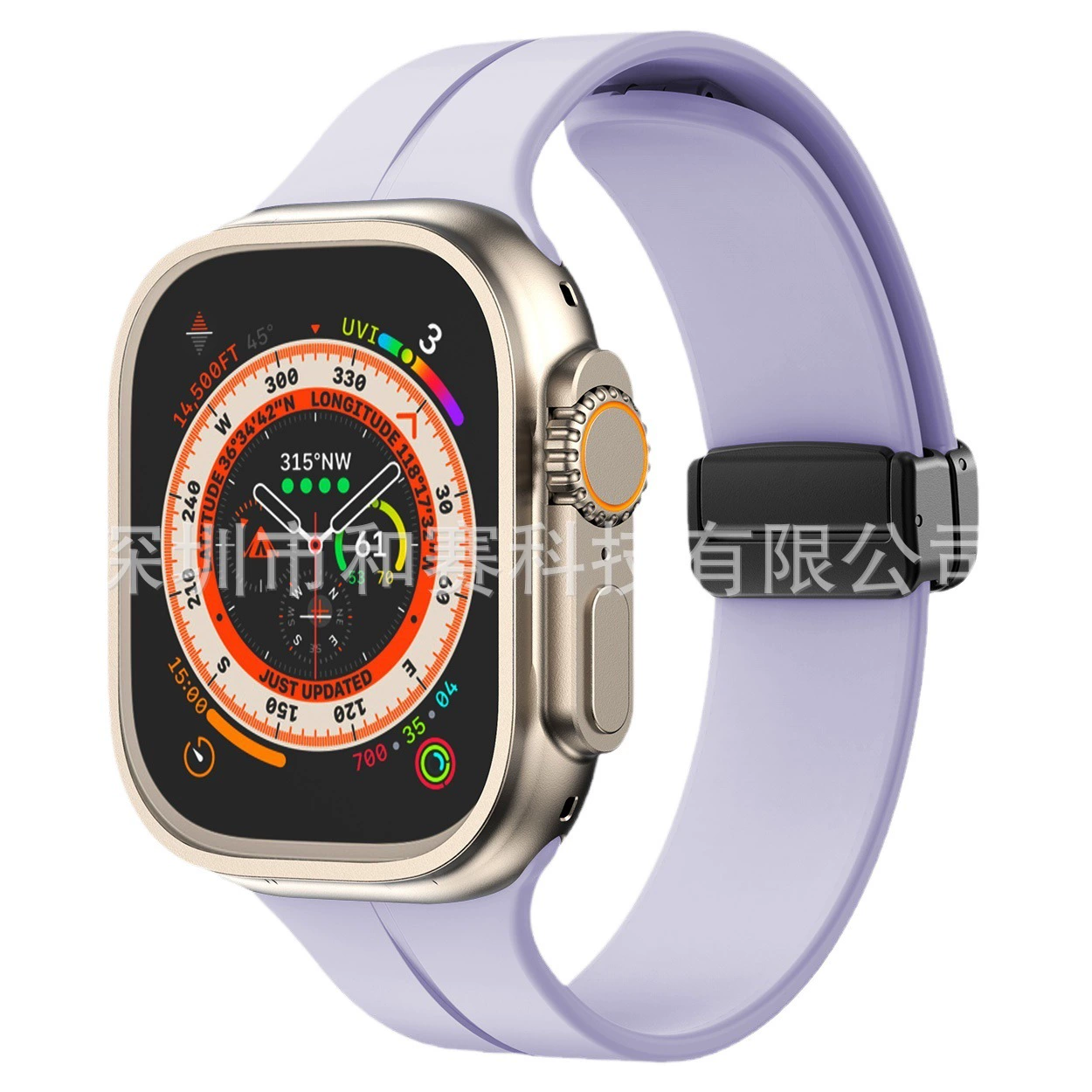 Подходит для Apple Watch поколений 1–8, магнитный силиконовый ремешок со складывающейся застежкой, ремешок с магнитной складной пряжкой для Apple Watch