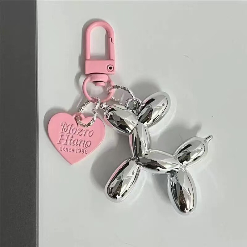 Heart-Shaped Balloon Dog Keychain Couple Keychain Niche Personality Bag Pendant Dark Cool Girl Bag Decoration Pendant Heart-Shaped Balloon Dog Keychain Couple Keychain Niche Personality Bag Pendant Dark Cool Girl Bag Decoration Pendant