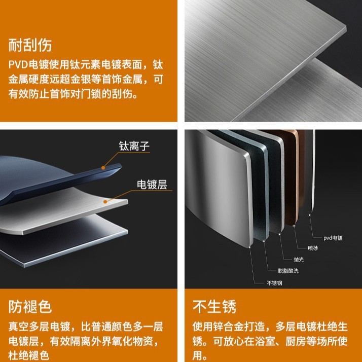 现代极简卧室木门锁室内家用门锁磁吸静音锌合金分体锁卧室门把手|undefined