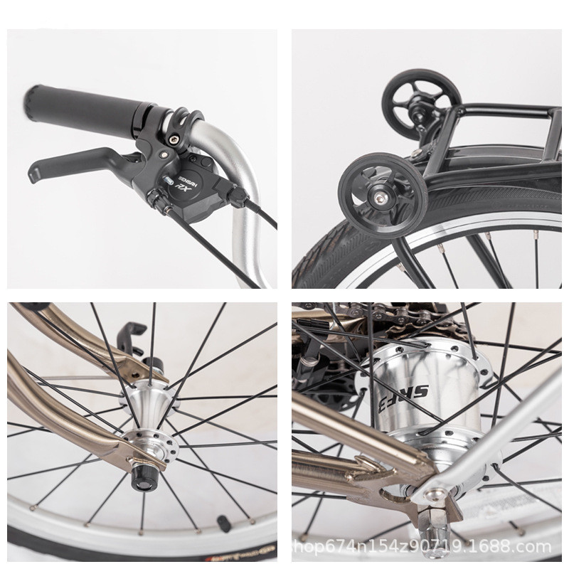 MOTACHIE bicicleta plegable de tres secciones plegable cinturón de acero de alto carbono remolcador estante dentro de tres exterior de dos bicicletas de velocidad variable