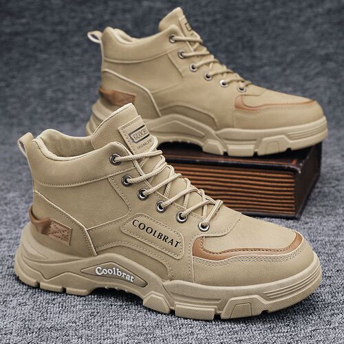 High-top men's shoes, winter new style, work style, outdoor mountaineering, labor protection, construction site, anti-slip and wear-resistant Martin boots