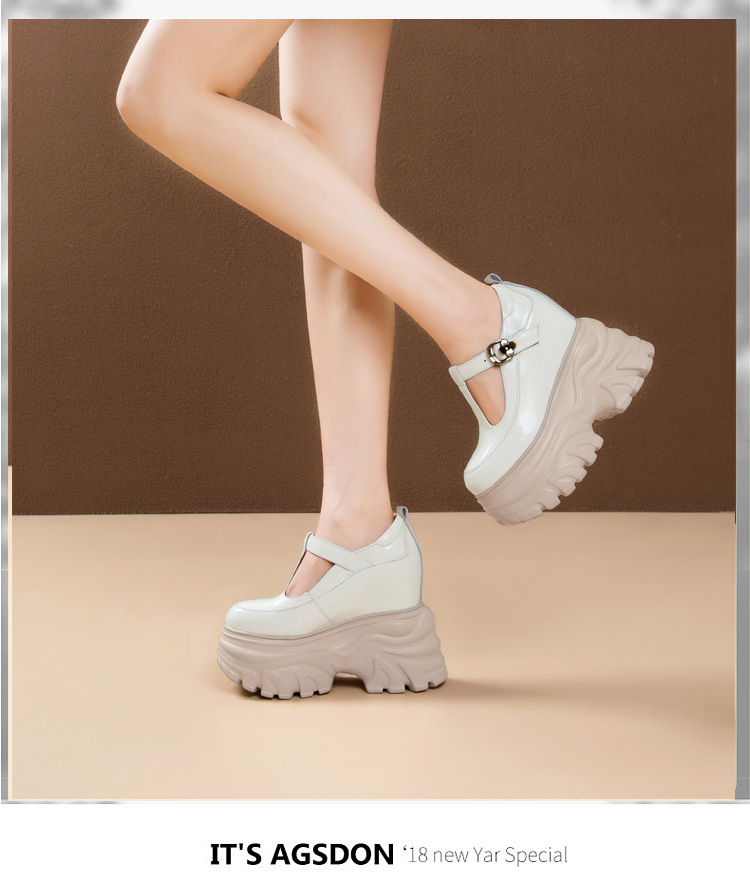 Giày cao gót nữ đế xuồng platform gót vuông kiểu Pháp, gót 14 cm — màu đen chi tiết 7