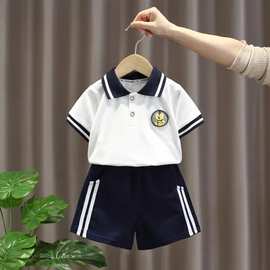 儿童夏季兄妹装套装2023新款韩版男女童学院风两件套姐弟夏款童装