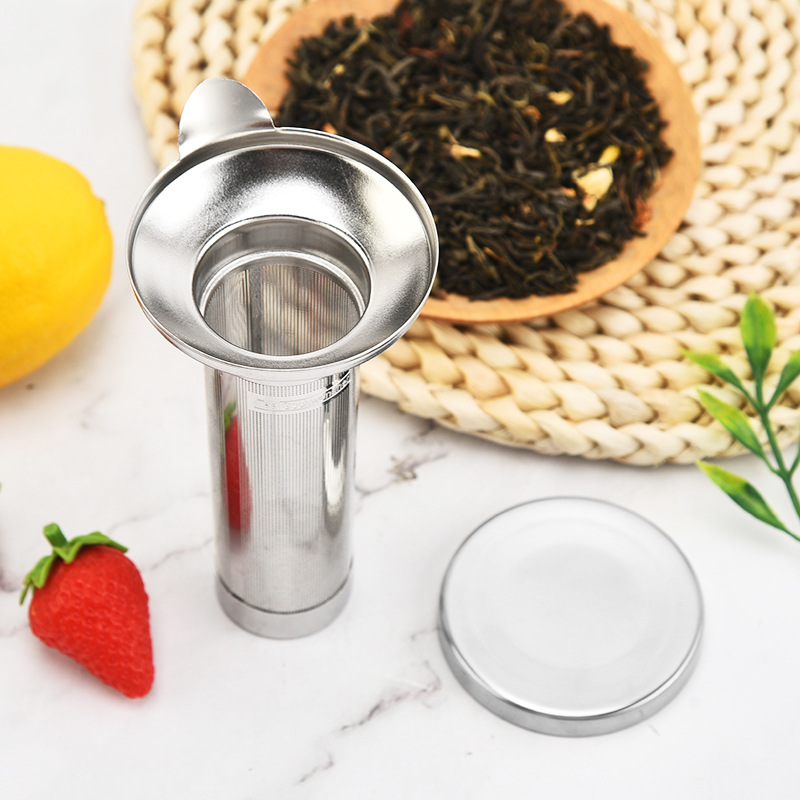 Manufacturer customized stainless steel tea drain long tube with lid…