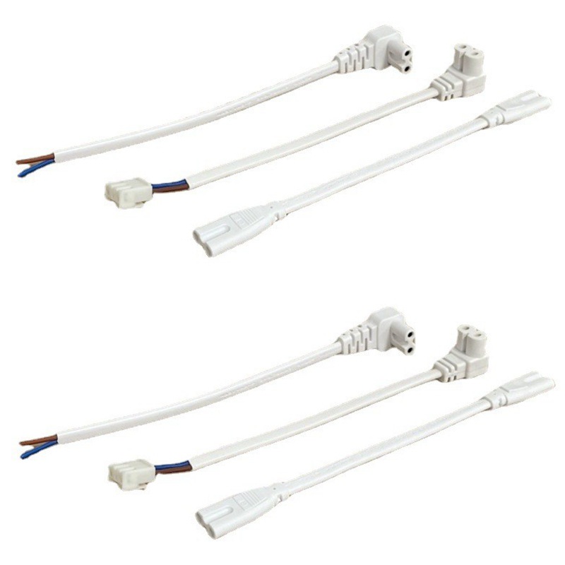 现货 直头 弯头8字尾电源线 两孔t5t8灯管电源插头线 0.5平方全铜