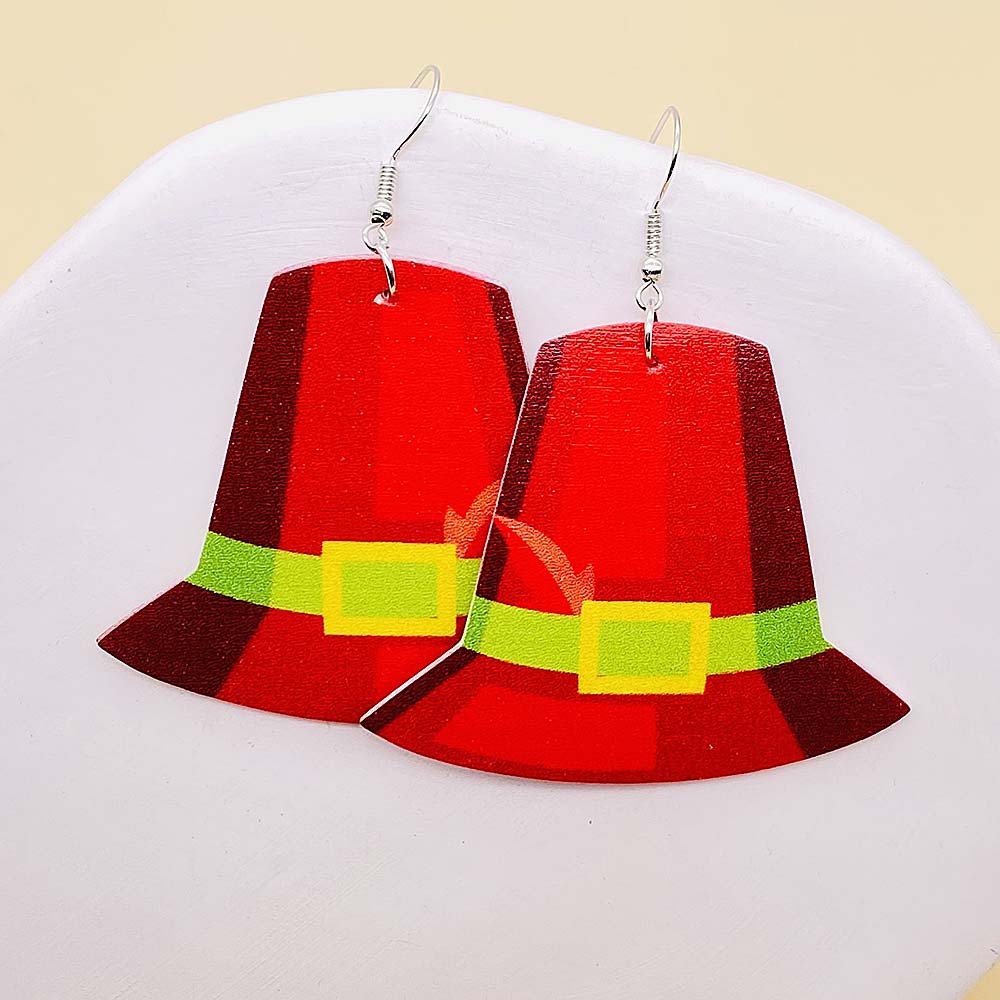 Wholesale Jewelry Cartoon Style U Shape Geometric Cartoon Character Pu Leather Lacquer Painting Drop Earrings display picture 9