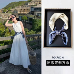 韓国シルクスカーフドレスベルトウエストバンドレディースアクセサリーシャツネックスカーフヘッドバンド多用途ウエストスカーフウエスト装飾