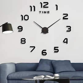 DIY时钟 装修客厅用钟表静音创意时尚钟表3D亚克力石英钟夜光挂钟