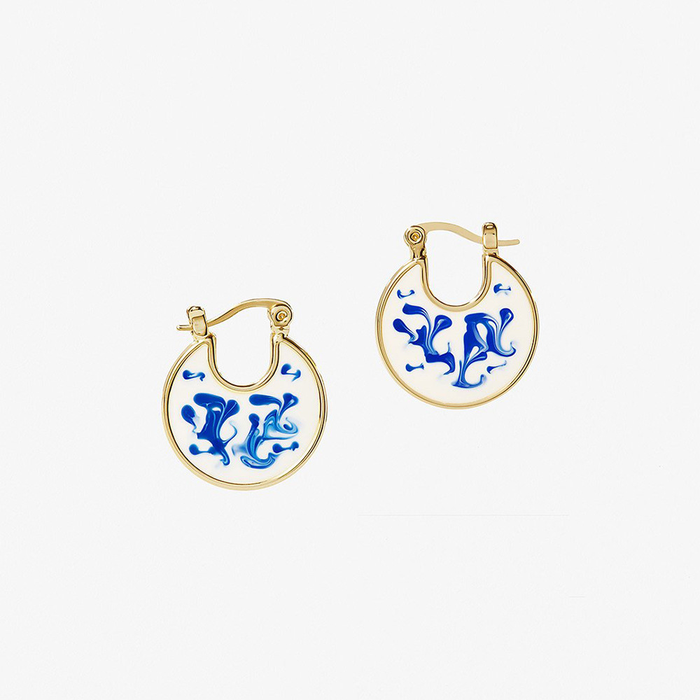 1 Pair Casual Simple Style Lattice Enamel Alloy Drop Earrings display picture 16