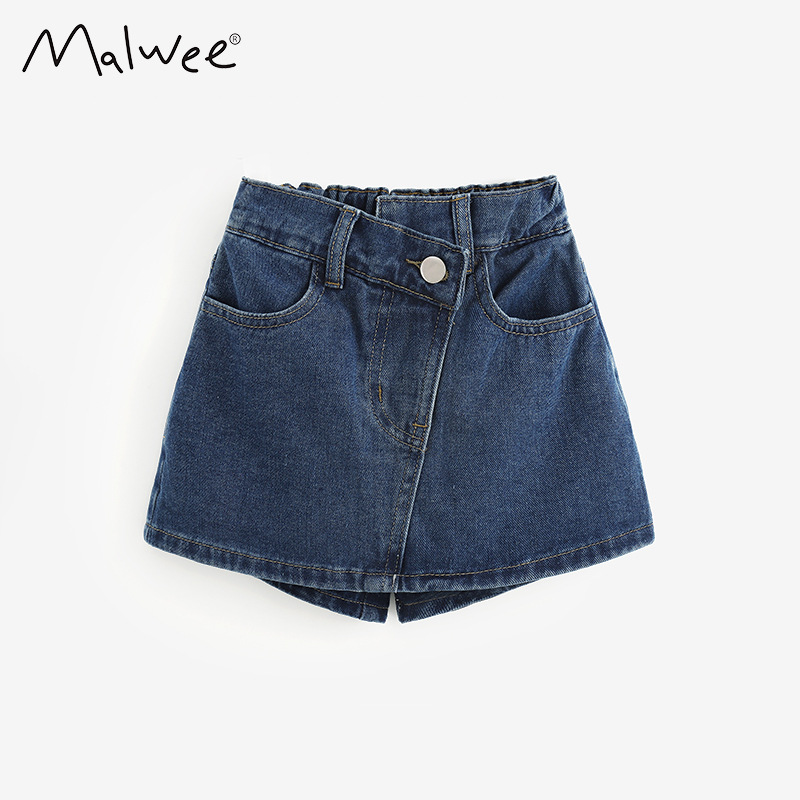 Malwee transfronterizo niñas jeans de verano nuevo estilo europeo y americano para niños pequeños lindos pantalones calientes de niña ropa infantil