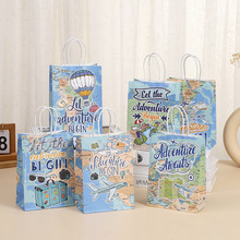 创意旅行印花手提袋时尚小清新商场购物包装袋派对零食糖果礼品袋