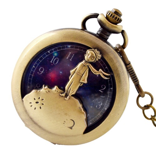 Boshiya pocket watch cross-border little prince pocket watch hollow animation pocket watch cartoon quartz watch necklace children's pocket watch