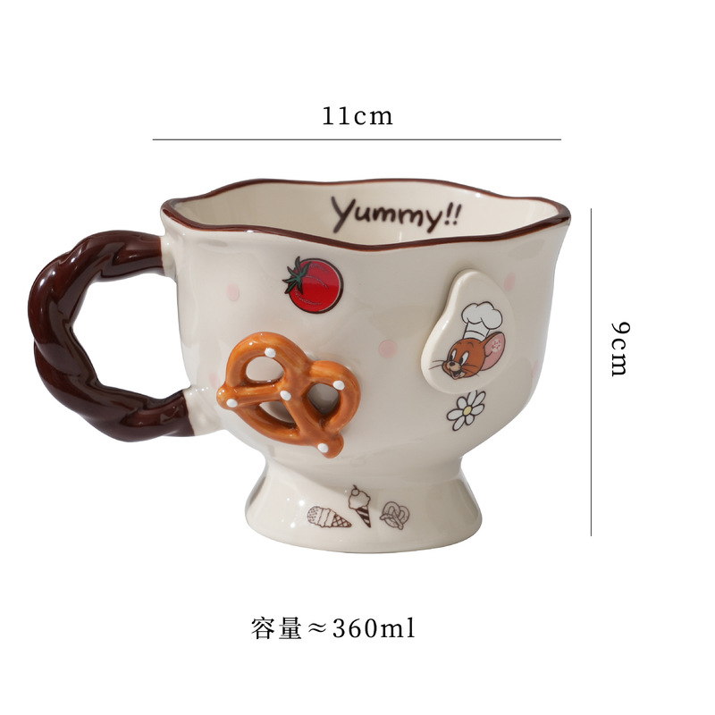 正版授权猫和老鼠陶瓷马克杯家用咖啡杯高颜值情侣办公室喝水杯子|undefined
