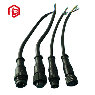 Supply 5 core fishing lamp line waterproof connector M12 metal fishing trap waterproof connector aquaculture plug