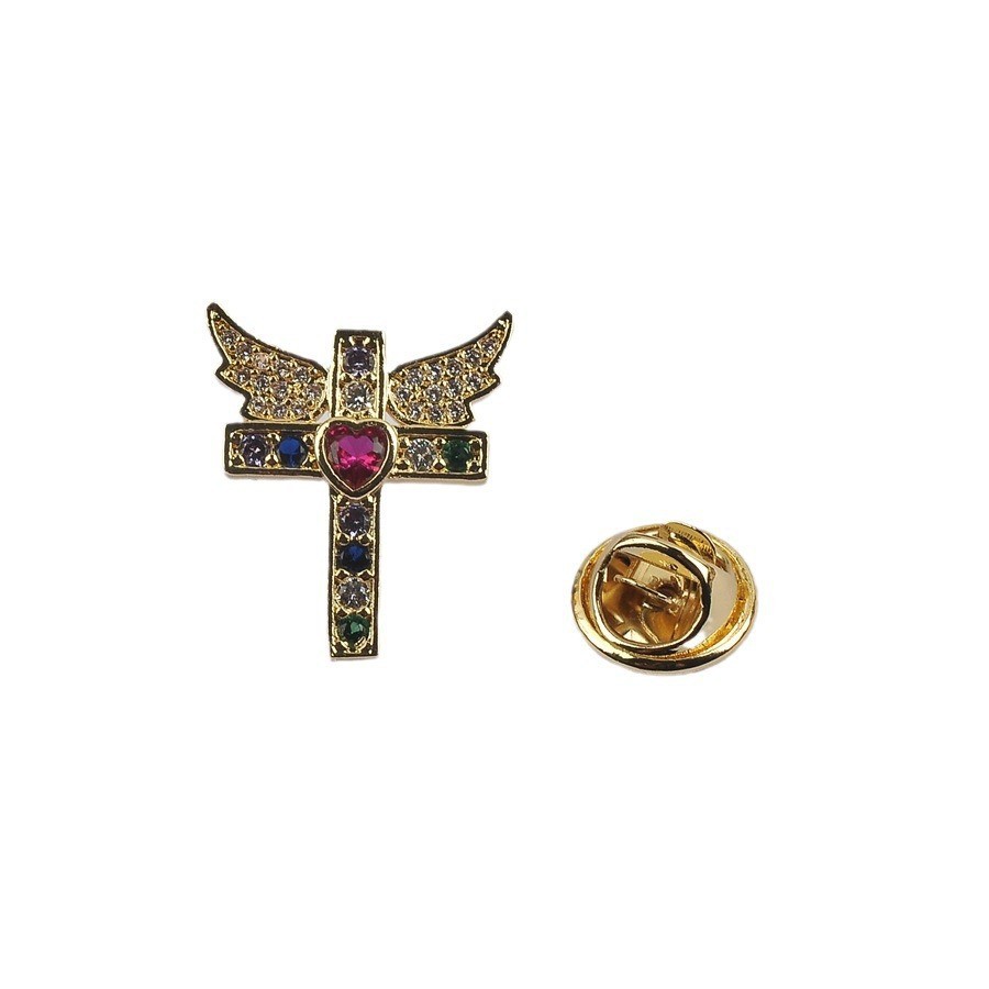 Retro, Classic Style Style Retro Classic Style Pin Cross Wings Copper Plating Unisex Brooches