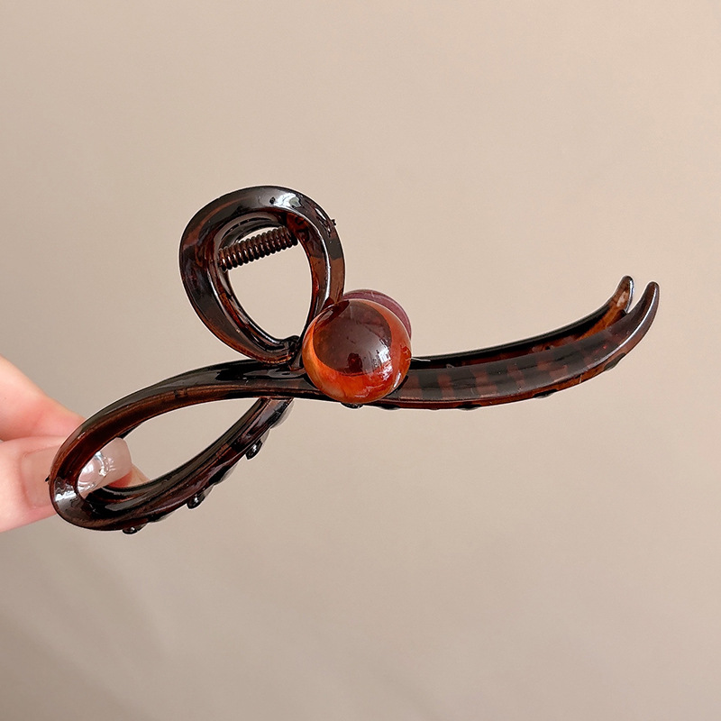 4 # 【Color Caramel】 Clip de agarre grande con cuentas 13cm