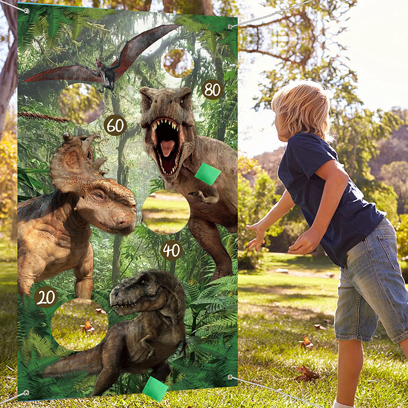 Dinosaur Theme Party Decoration Supplies Dinosaur Party Fun Throwing Game Banner Party Sandbag Game Background