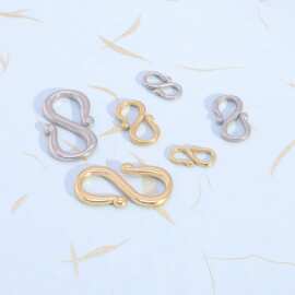 手链项链金色S扣DIY手作饰品配件扣子 M扣收尾连接扣饰品配件批发